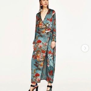 Zara print wrap dress